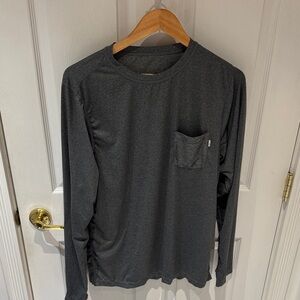 Vuori Men's Gray Long Sleeve Shirt Size Large